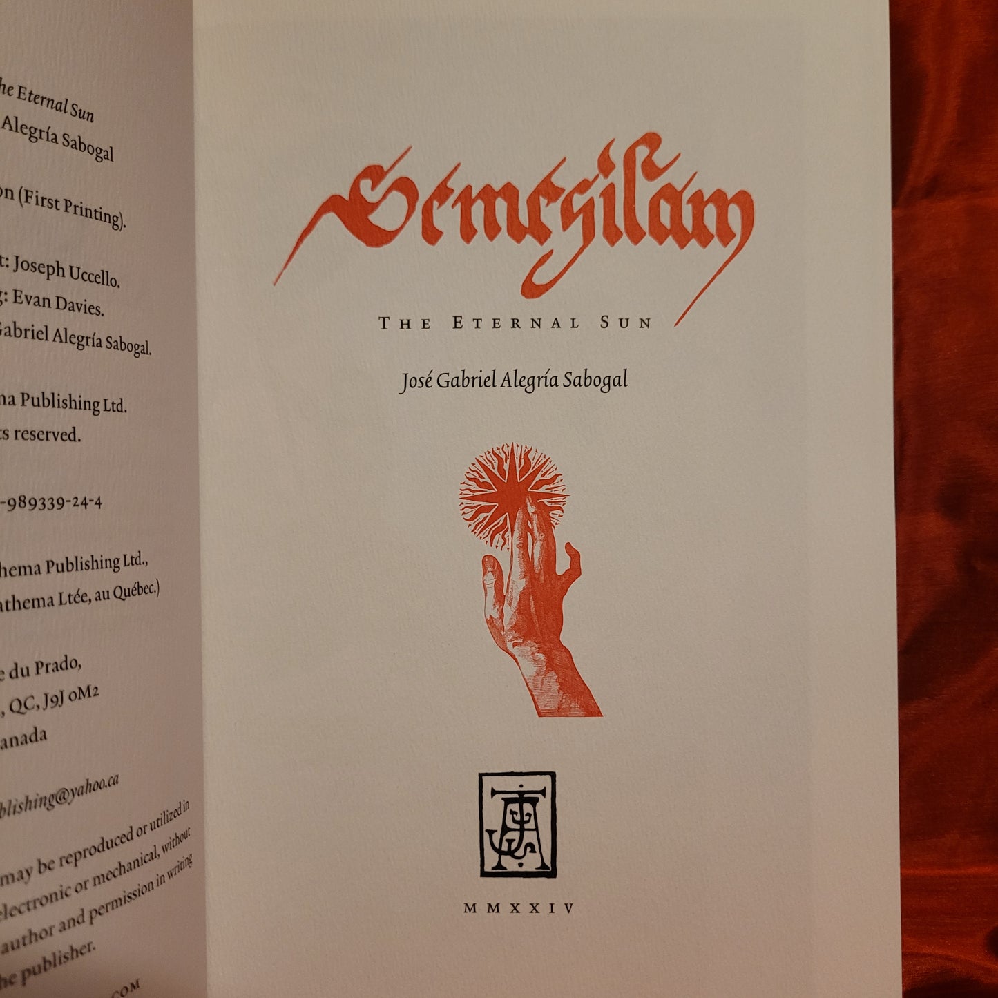 Semesilam: The Eternal Sun by José Gabriel Alegría Sabogal (Anathema Publishing, 2024)