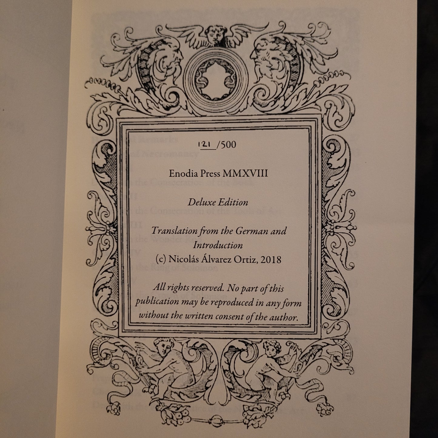 The Key of Necromancy, Vol. I Translated & Edited by Nicolás Álvarez Ortiz (Enodia Press, 2018) Limited Edition Hardcover