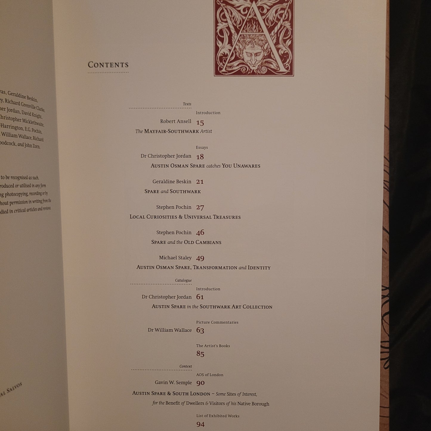 AUSTIN OSMAN SPARE: Cockney Visionary; Featuring Several Essays, and a Catalogue of Artworks by "Hisself" in the Southwark Art Collection (Jerusalem Press, 2010) Hardback