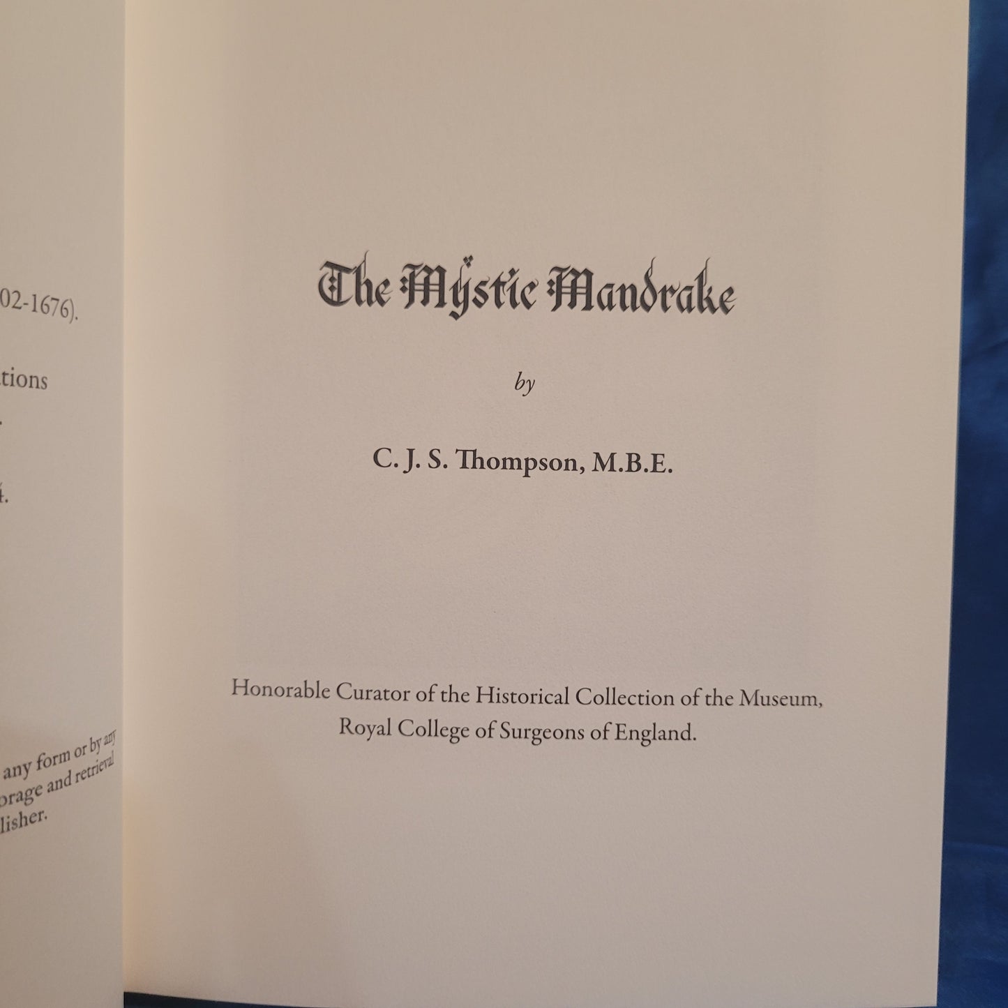 The Mystic Mandrake by C.J.S. Thompson (Hexen Press, 2026) Hardcover