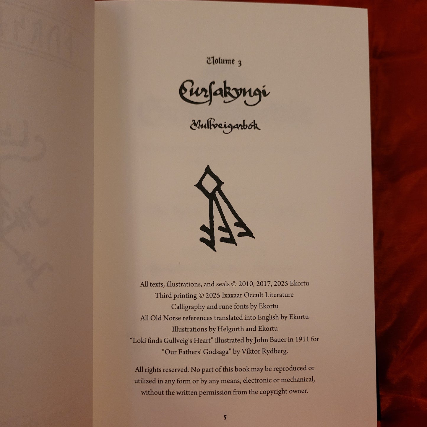 Gullveigarbók by Ekortu (Ixaxaar Occult Literature, 2025) Regular Hardcover Edition Limited to 600 Copies