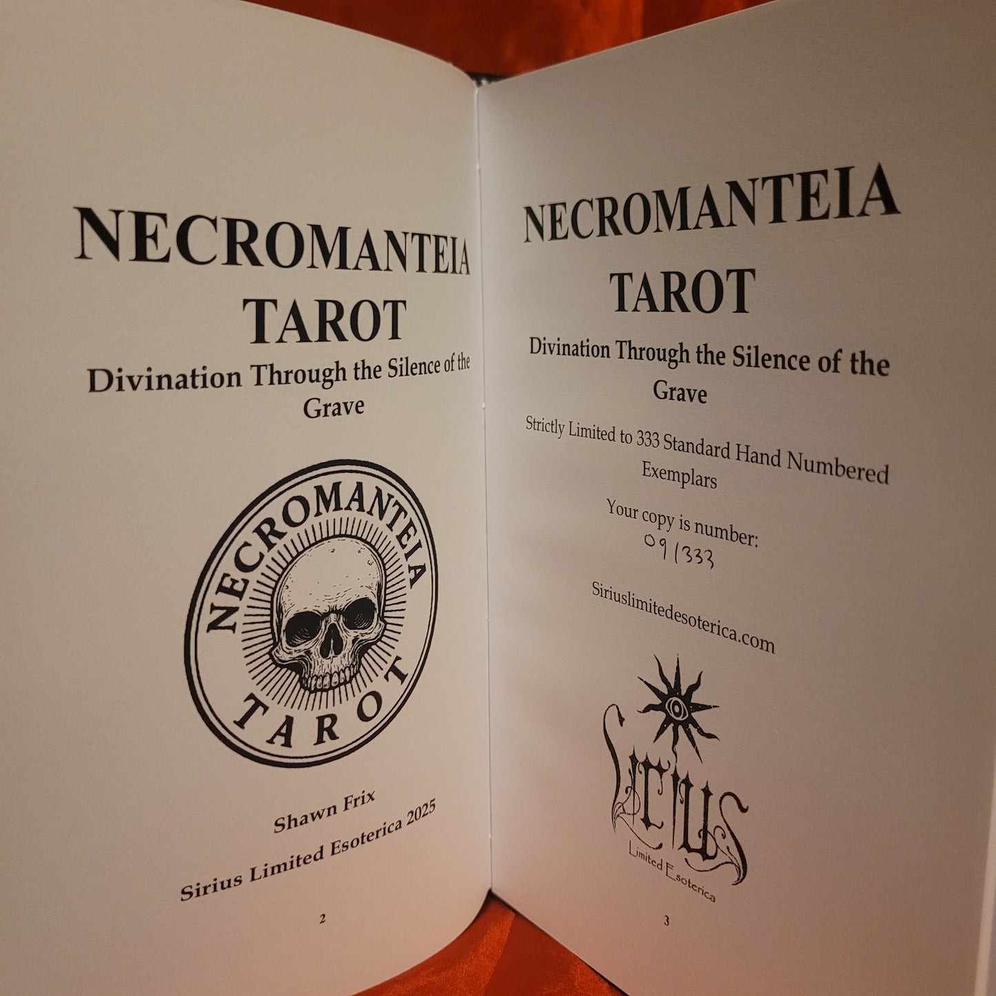 The Necromanteia Tarot by Shawn Frix (Sirius Limited Esoterica, 2025) Hardcover