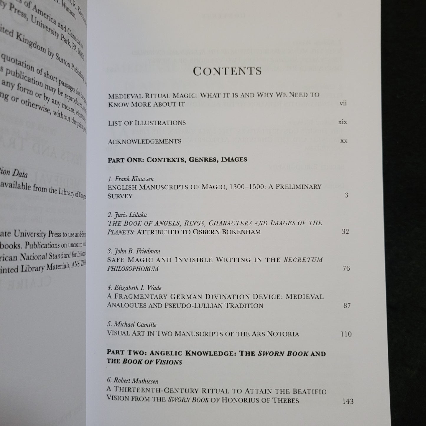 Conjuring Spirits: Texts and Traditions of Medieval Ritual Magic edited by Claire Fanger (The Pennsylvania State University Press, 1998) Paperback Edition