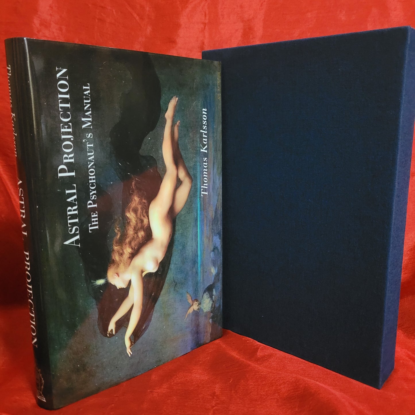 Astral Projection: The Psychonaut's Manual by Thomas Karlsson (Manus Sinistra Publishing, 2022) Deluxe Edition Bound in Grained Blue Goat Leather with Dust Jacket and Slipcase Limited to 72 Copies.