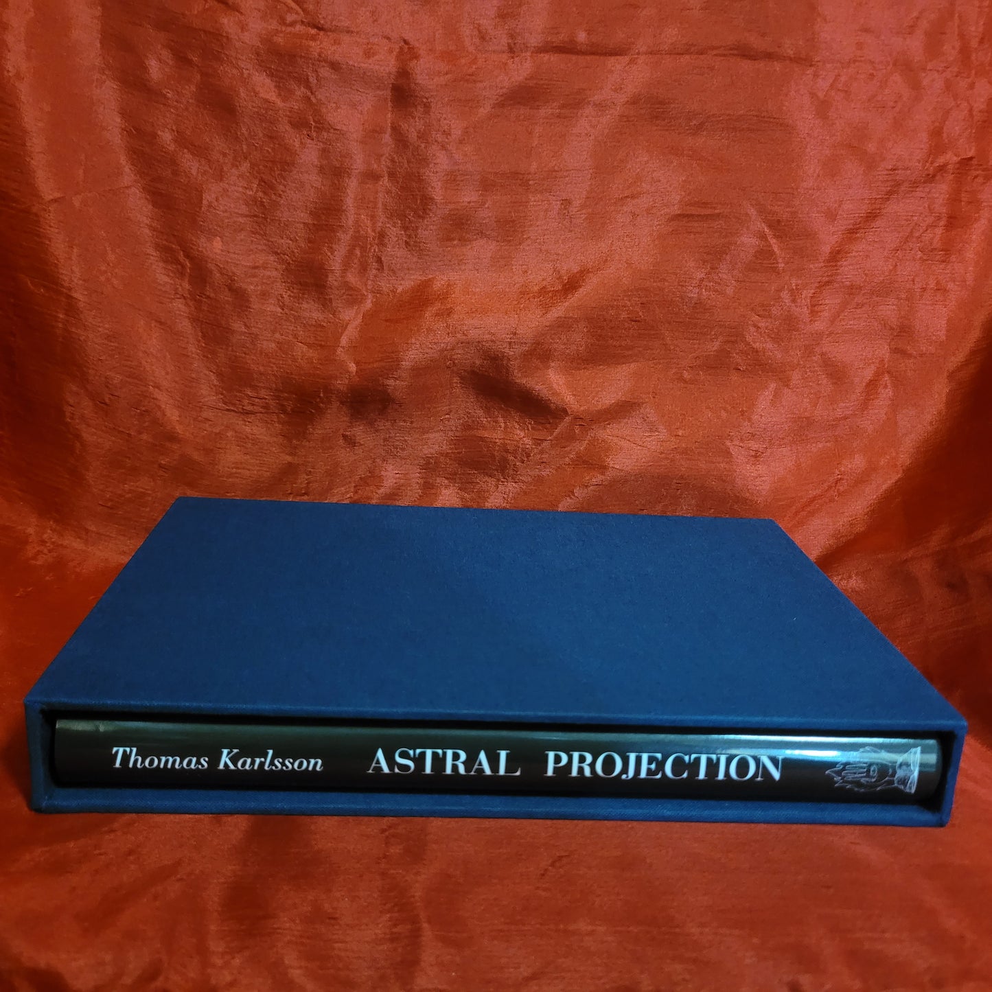 Astral Projection: The Psychonaut's Manual by Thomas Karlsson (Manus Sinistra Publishing, 2022) Deluxe Edition Bound in Grained Blue Goat Leather with Dust Jacket and Slipcase Limited to 72 Copies.