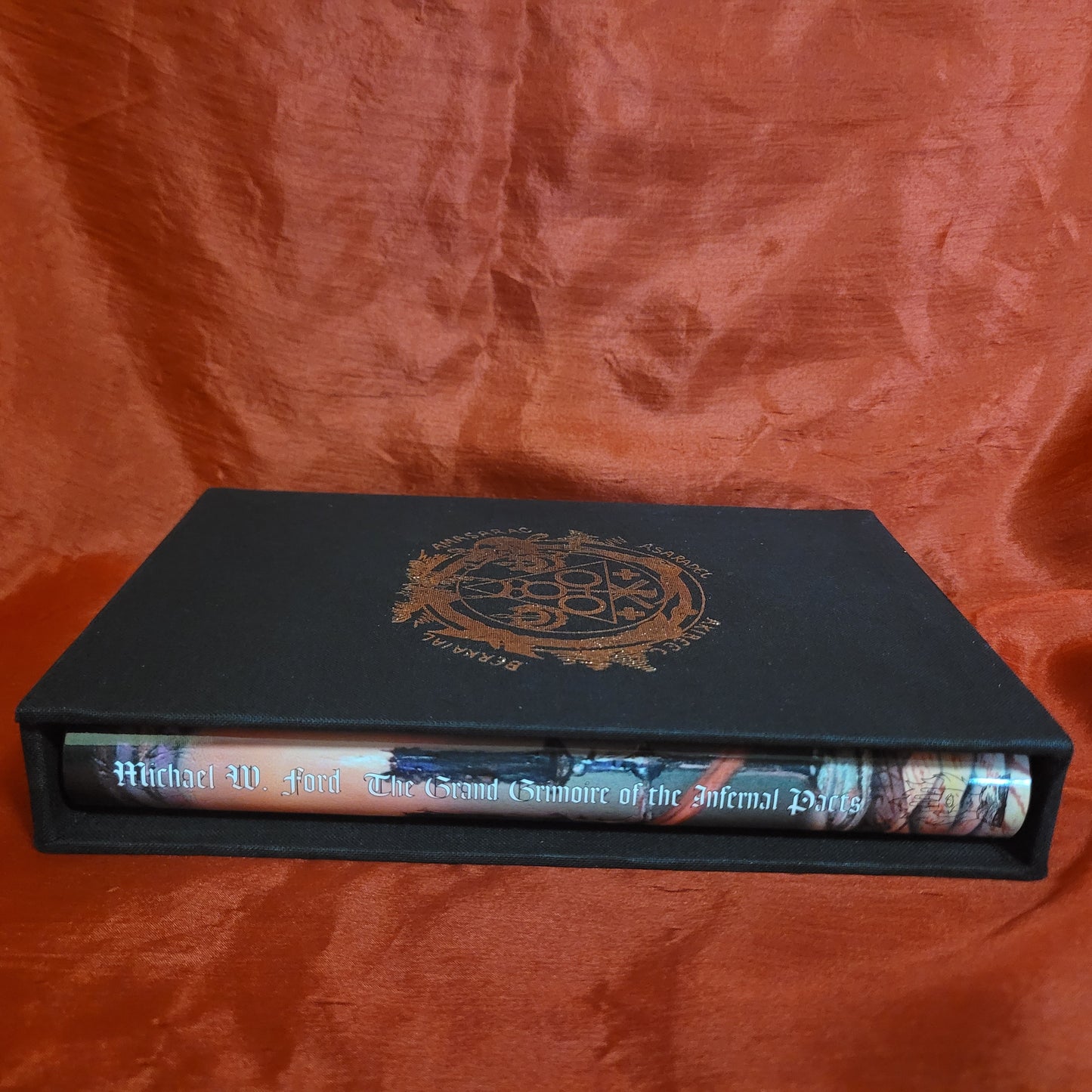 Grand Grimoire of the Infernal Pacts by Michael W. Ford (Manus Sinistra Publishing, 2022) Deluxe Edition Limited to 52 Copies Bound in Goat Leather with Dust Jacket and Cloth Slipcase