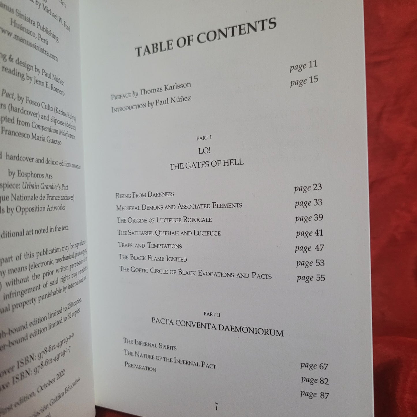 Grand Grimoire of the Infernal Pacts by Michael W. Ford (Manus Sinistra Publishing, 2022) Deluxe Edition Limited to 52 Copies Bound in Goat Leather with Dust Jacket and Cloth Slipcase